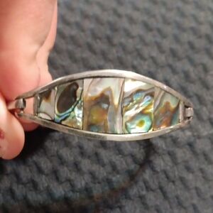 Elegant Silver and Abalone Shell Bracelet
